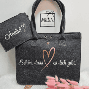 Filztasche mit Wunschtext